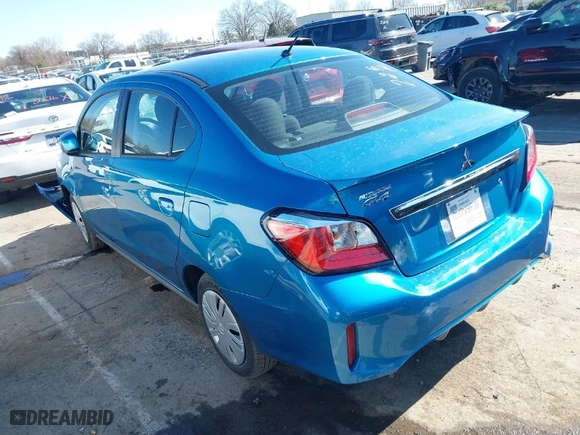 2024 Mitsubishi Mirage G4 ES with VIN ML32FUFJ5RHF18057, listed as a IAAI auction lot 41777971 with 2,457 mi miles. Bid and sale history available at carsss.com. Image 3.