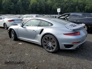 2015 Porsche 911 Turbo S with VIN WP0AD2A97FS166370, listed as a Copart auction lot 68497274 with 3,015 mi miles and Salvage Title. Bid and sale history available at carsss.com. Image 2.