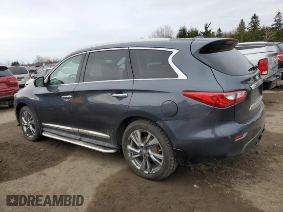 2014 Infiniti QX60 Hybrid with VIN 5N1CL0MM9EC521298, listed as a Copart auction lot 48987395 with 171,334 mi miles and Salvage Title. Bid and sale history available at DreamBid. Image 2.