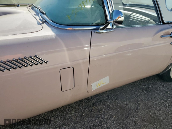 1957 Ford Thunderbird with VIN D7FH309658, listed as a Copart auction lot 75299494 with 50,865 mi miles and Salvage Title. Bid and sale history available at DreamBid. Image 12.