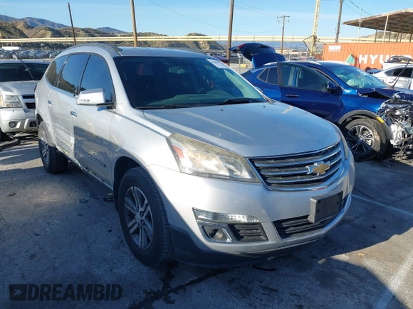 2015 Chevrolet Traverse LT with VIN 1GNKRGKD4FJ243697, listed as a IAAI auction lot 41809476 with 127,830 mi miles and . Bid and sale history available at DreamBid. Image 1.