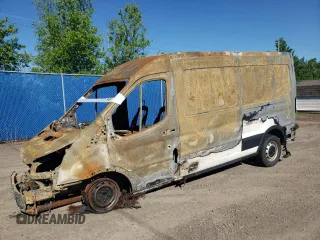 2019 Ford Transit with VIN 1FTYR2CM6KKB29791, listed as a Copart auction lot 57694084 with Not Provided miles and Salvage Title. Bid and sale history available at carsss.com. Image 1.