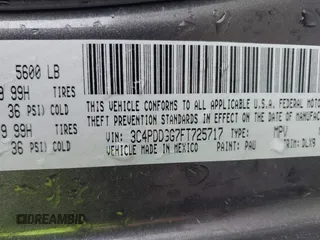 2015 Dodge Journey Crossroad с VIN 3C4PDDGG7FT725717, выставлен на аукционе IAAI как лот 42480505 с пробегом 169 584 миль миль и . История ставок и продаж доступна на DreamBid. Изображение 9.