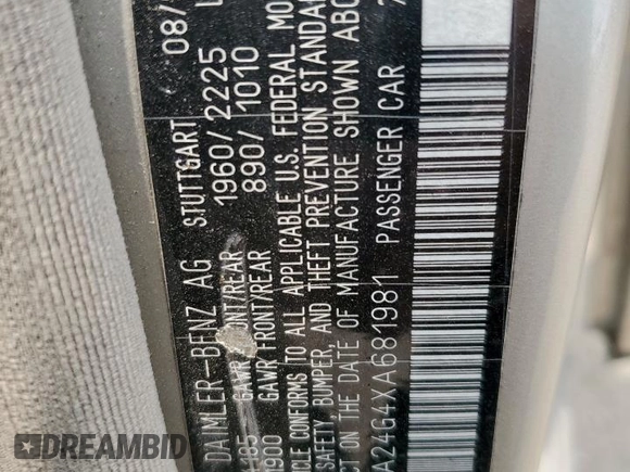 1999 Mercedes-Benz C 230/260/280/320 z VIN WDBHA24G4XA681981, wystawiony jako Copart lot #57758215 z przebiegiem Nie podano mil oraz Szkoda całkowita • Salvage title. Historia ofert i sprzedaży dostępna na DreamBid. Obrazek 13.