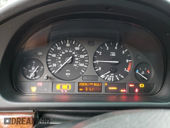 2001 BMW 5 Series 530iA with VIN WBADT63421CF05077, listed as a Copart auction lot 87458184 with 208,351 mi miles and Salvage Title. Bid and sale history available at carsss.com. Image 9.