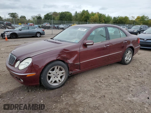 2003 Mercedes-Benz E-Class 3.2L with VIN WDBUF65J93A336750, listed as a Copart auction lot 73595164 with 0 mi miles and Salvage Title. Bid and sale history available at carsss.com. Image 1.