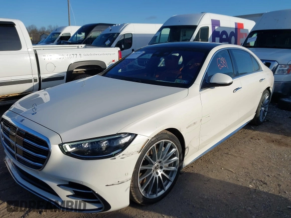 2022 Mercedes-Benz S-Class S 500 with VIN W1K6G6DB4NA125708, listed as a IAAI auction lot 41596381 with 81,102 mi miles. Bid and sale history available at carsss.com. Image 6.