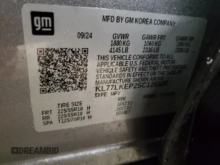 2025 Chevrolet Trax ACTIV with VIN KL77LKEP2SC126320, listed as a Copart auction lot 52607285 with Not Provided miles and Salvage Title. Bid and sale history available at carsss.com. Image 13.