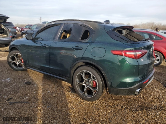 2019 Alfa Romeo Stelvio Ti Sport with VIN ZASPAKBN0K7C44393, listed as a Copart auction lot 87737855 with 0 mi miles and Non Repairable. Bid and sale history available at carsss.com. Image 2.