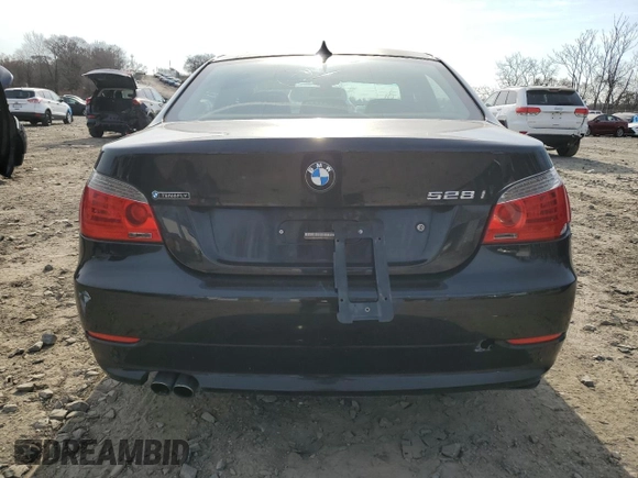 2008 BMW 5 Series 528i with VIN WBANU53588CT12038, listed as a Copart auction lot 48706625 with 143,918 mi miles and Salvage Title. Bid and sale history available at carsss.com. Image 6.