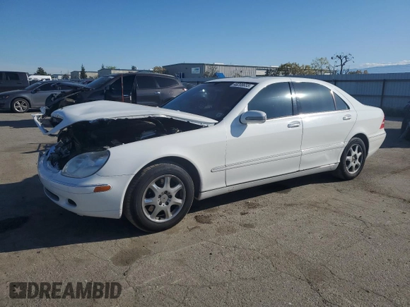 2001 Mercedes-Benz S-Class with VIN WDBNG70J51A201731, listed as a Copart auction lot 48208655 with 110,827 mi miles and Salvage Title. Bid and sale history available at carsss.com. Image 1.