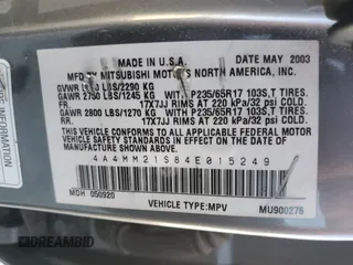 2004 Mitsubishi Endeavor LS with VIN 4A4MM21S84E015249, listed as a Copart auction lot 80442694 with 226,361 mi miles and Salvage Title. Bid and sale history available at carsss.com. Image 15.