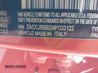 2017 Jeep Renegade Latitude с VIN ZACCJBBB2HPG32122, выставлен на аукционе IAAI как лот 41973690 с пробегом 140 504 миль миль и . История ставок и продаж доступна на DreamBid. Изображение 9.