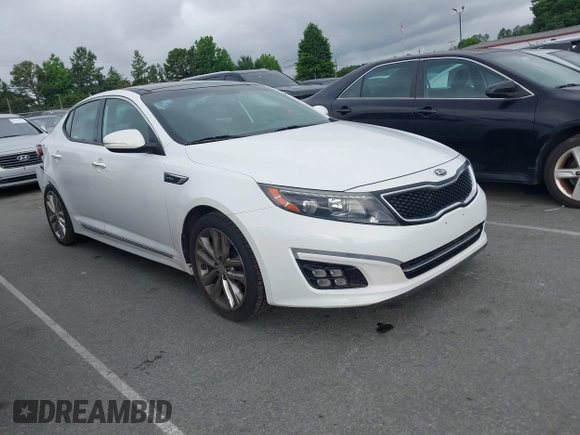 2015 Kia Optima SX Turbo with VIN 5XXGR4A69FG443396, listed as a IAAI auction lot 42464162 with 118,094 mi miles and . Bid and sale history available at DreamBid. Image 1.