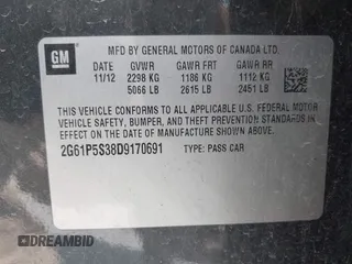 2013 Cadillac XTS Luxury с VIN 2G61P5S38D9170691, выставлен на аукционе IAAI как лот 42440984 с пробегом 213 492 миль миль и . История ставок и продаж доступна на DreamBid. Изображение 9.