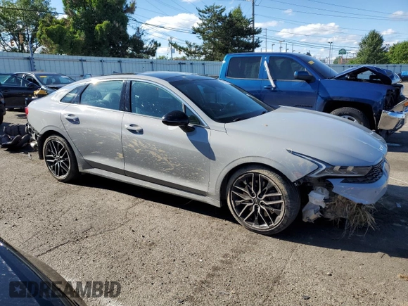 2022 Kia K5 GT with VIN 5XXG44J81NG145035, listed as a Copart auction lot 60842974 with 0 mi miles and Salvage Title. Bid and sale history available at carsss.com. Image 4.
