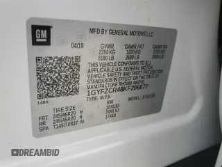2019 Cadillac XT4 FWD Premium Luxury with VIN 1GYFZCR48KF206877, listed as a Copart auction lot 43339665 with 0 mi miles and Non Repairable. Bid and sale history available at carsss.com. Image 14.