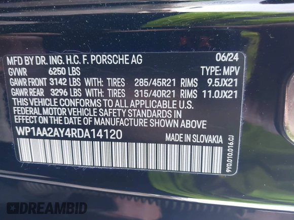 2024 Porsche Cayenne z VIN WP1AA2AY4RDA14120, wystawiony jako IAAI lot #41477355 z przebiegiem 3 134 mil mil oraz . Historia ofert i sprzedaży dostępna na DreamBid. Obrazek 9.