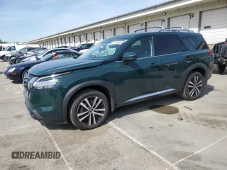 2024 Nissan Pathfinder Platinum z VIN 5N1DR3DJ2RC302683, wystawiony jako Copart lot #53794565 z przebiegiem 1 101 mil mil oraz Szkoda całkowita • Salvage title. Historia ofert i sprzedaży dostępna na DreamBid. Obrazek 1.