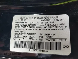 2018 Infiniti Q60 Red Sport 400 with VIN JN1FV7EL7JM631445, listed as a IAAI auction lot 42244030 with 42,121 mi miles and . Bid and sale history available at DreamBid. Image 9.