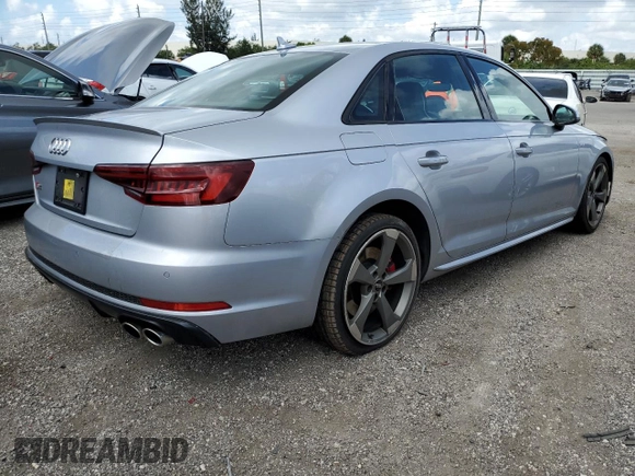 2018 Audi S4 Premium Plus with VIN WAUB4AF42JA147104, listed as a Copart auction lot 48864743 with 42,937 mi miles. Bid and sale history available at carsss.com. Image 3.
