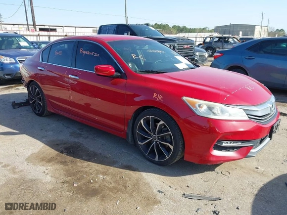 2016 Honda Accord Sedan Sport with VIN 1HGCR2F57GA166507, listed as a IAAI auction lot 41745635 with 127,884 mi miles. Bid and sale history available at carsss.com. Image 1.