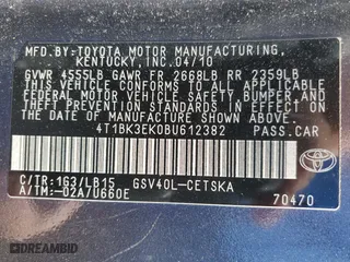 2011 Toyota Camry LE with VIN 4T1BK3EK0BU612382, listed as a Copart auction lot 44201055 with 241,910 mi miles and Salvage Title. Bid and sale history available at carsss.com. Image 14.