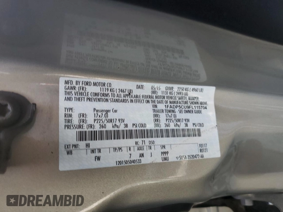 2015 Ford C-Max SEL with VIN 1FADP5CU9FL115704, listed as a Copart auction lot 73208404 with 130,343 mi miles and Salvage Title. Bid and sale history available at carsss.com. Image 12.