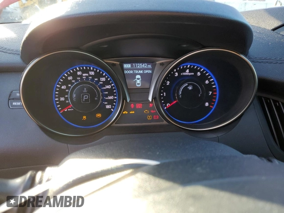 2013 Hyundai Genesis Coupe R-Spec with VIN KMHHU6KJ0DU091913, listed as a Copart auction lot 44828205 with 112,542 mi miles and Salvage title. Bid and sale history available at DreamBid. Image 9.