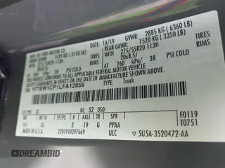 2020 Ford F-150 XL z VIN 1FTEW1CP1LFA12856, wystawiony jako IAAI lot #41896198 z przebiegiem 95 423 mil mil oraz . Historia ofert i sprzedaży dostępna na DreamBid. Obrazek 9.