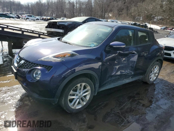2016 Nissan Juke S with VIN JN8AF5MV2GT655411, listed as a Copart auction lot 46591855 with 73,823 mi miles and Salvage Title. Bid and sale history available at carsss.com. Image 1.