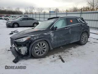 2021 Infiniti QX50 Luxe with VIN 3PCAJ5BB0MF114729, listed as a Copart auction lot 45932295 with Not Provided miles and Salvage Title. Bid and sale history available at DreamBid. Image 1.