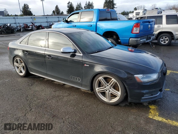 2014 Audi S4 Prestige with VIN WAUKGAFL7EA077037, listed as a Copart auction lot 86610424 with 81,104 mi miles and Salvage Title. Bid and sale history available at carsss.com. Image 4.