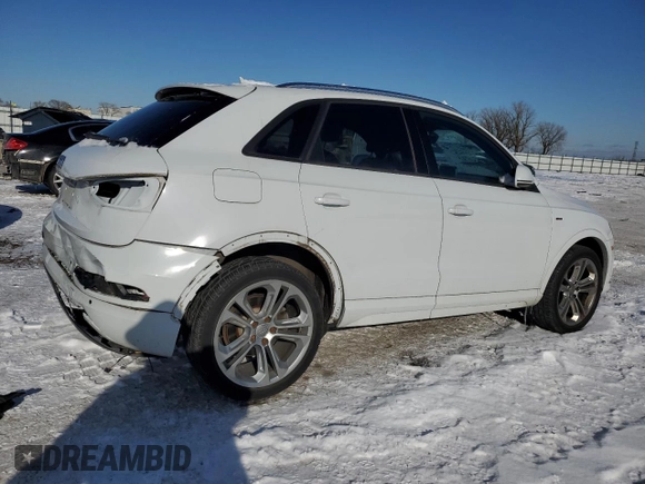 2018 Audi Q3 Premium with VIN WA1BCCFS0JR014031, listed as a Copart auction lot 87606595 with 52,690 mi miles and Salvage title. Bid and sale history available at DreamBid. Image 3.