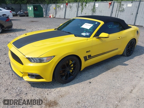 2015 Ford Mustang GT Premium z VIN 1FATP8FF9F5323726, wystawiony jako IAAI lot #42479740 z przebiegiem 68 581 mil mil oraz . Historia ofert i sprzedaży dostępna na DreamBid. Obrazek 2.
