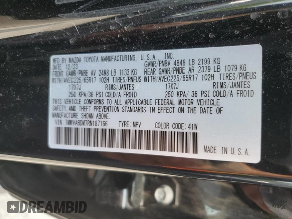 2024 Mazda CX-50 S Premium with VIN 7MMVABDM7RN187166, listed as a Copart auction lot 60670935 with 27,828 mi miles and Salvage title. Bid and sale history available at DreamBid. Image 13.