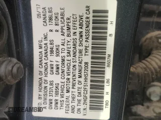 2017 Honda Civic Sedan LX with VIN 2HGFC2F51HH572008, listed as a Copart auction lot 51002125 with 103,088 mi miles and Salvage Title. Bid and sale history available at carsss.com. Image 12.