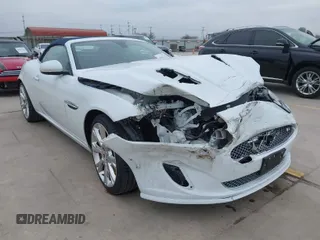 2014 Jaguar XK with VIN SAJWA4EC9EMB52042, listed as a IAAI auction lot 41635233 with 10,566 mi miles. Bid and sale history available at carsss.com. Image 1.
