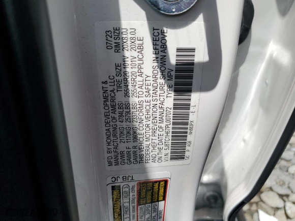 2023 Acura RDX w/A-Spec Package with VIN 5J8TC1H67PL007072, listed as a Copart auction lot 58448564 with 0 mi miles and Salvage Title. Bid and sale history available at carsss.com. Image 14.