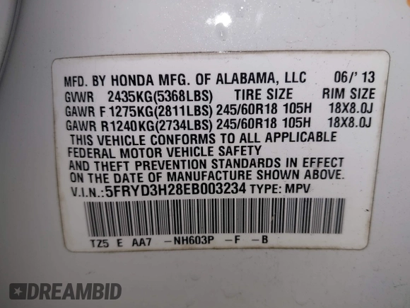 2014 Acura MDX with VIN 5FRYD3H28EB003234, listed as a IAAI auction lot 41101167 with 192,090 mi miles. Bid and sale history available at carsss.com. Image 9.