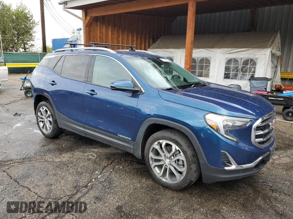 2020 GMC Terrain SLT with VIN 3GKALVEX0LL281386, listed as a Copart auction lot 56046165 with 53,294 mi miles and Salvage title. Bid and sale history available at DreamBid. Image 4.