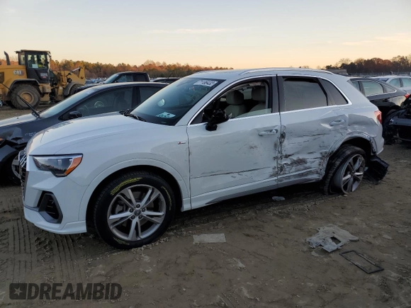 2020 Audi Q3 S line Premium with VIN WA1DECF35L1089210, listed as a Copart auction lot 71186432 with 25,695 mi miles. Bid and sale history available at carsss.com. Image 1.