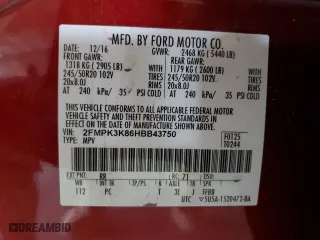 2017 Ford Edge Titanium with VIN 2FMPK3K86HBB43750, listed as a Copart auction lot 45764185 with 122,436 mi miles and Salvage Title. Bid and sale history available at carsss.com. Image 13.