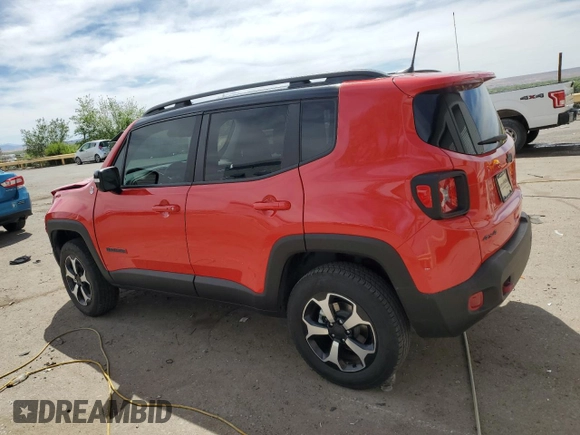 2022 Jeep Renegade Trailhawk z VIN ZACNJDC11NPN99956, wystawiony jako Copart lot #53164425 z przebiegiem 20 001 mil mil oraz Szkoda całkowita • Salvage title. Historia ofert i sprzedaży dostępna na DreamBid. Obrazek 2.