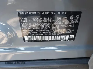 2024 Honda HR-V Sport z VIN 3CZRZ2H51RM771256, wystawiony jako IAAI lot #42051986 z przebiegiem 14 209 mil mil oraz . Historia ofert i sprzedaży dostępna na DreamBid. Obrazek 9.