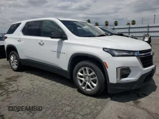 2023 Chevrolet Traverse LS z VIN 1GNERFKW9PJ140561, wystawiony jako Copart lot #56898305 z przebiegiem 57 497 mil mil oraz Szkoda całkowita • Salvage title. Historia ofert i sprzedaży dostępna na DreamBid. Obrazek 4.