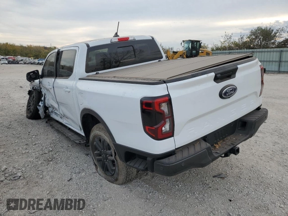 2024 Ford Ranger LARIAT with VIN 1FTER4KH7RLE06567, listed as a Copart auction lot 76637684 with 0 mi miles and Salvage Title. Bid and sale history available at carsss.com. Image 2.