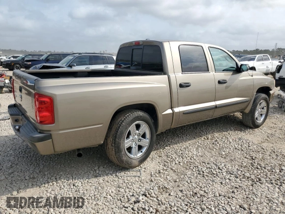 2007 Dodge Dakota SLT with VIN 1D7HE48K27S137317, listed as a Copart auction lot 51708435 with 120,707 mi miles and Salvage Title. Bid and sale history available at carsss.com. Image 3.
