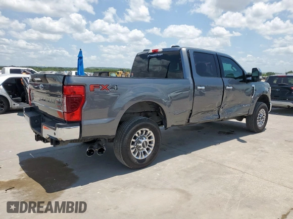 2022 Ford F-250 XL with VIN 1FT8W2BTXNEE16815, listed as a Copart auction lot 61967185 with 116,527 mi miles and Salvage title. Bid and sale history available at DreamBid. Image 3.