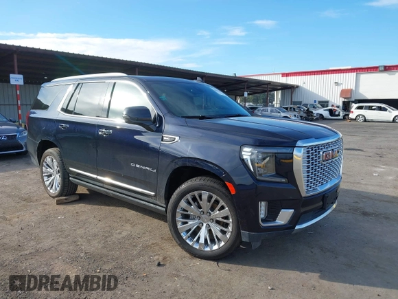 2021 GMC Yukon Denali with VIN 1GKS2DKL5MR144814, listed as a IAAI auction lot 40984358 with 1 mi miles. Bid and sale history available at carsss.com. Image 1.